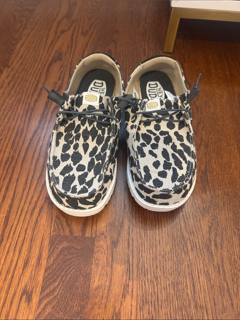 Hey Dude Kids Animal Print Slip-On Sneakers - Black & Cream